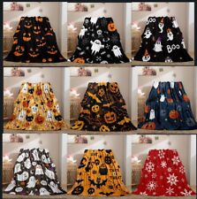 Halloween Plaid Couverture Lit Decoration Canapé Fantôme Drap Citrouille Noël 