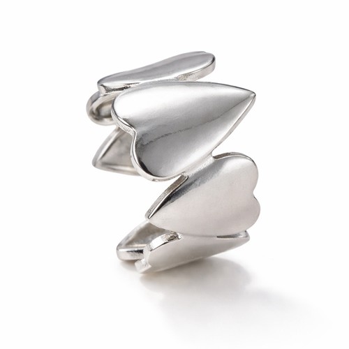 Bague cœur moderne argentée - bague,