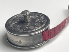 ANCIEN Mètre Ruban Couture Argent Massif ANTIQUE Sterling Silver sewing meter