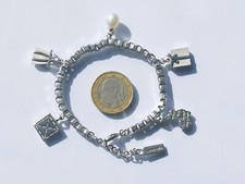 BEAU BRACELET LANCEL 1980 en ARGENT Rhodié 925/1000° / Lg entre 18cm et 21cm