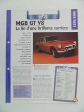 CARTE FICHE AUTO MGB GT V8