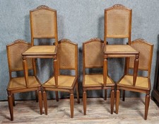 Série de 6 chaises époque Art Déco en noyer vers 1925