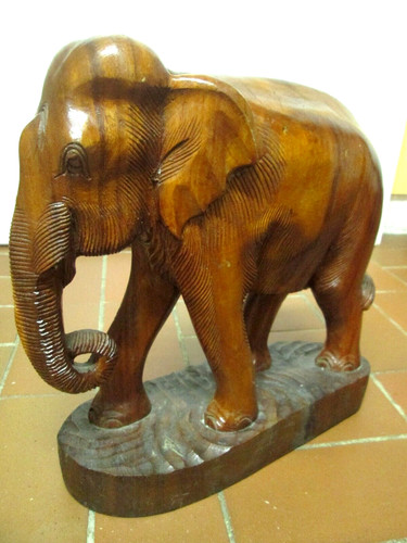 Grand elephant bois - elephant, sculpte