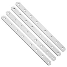 4 équerres de fixation droites en acier inoxydable - 24,5 x 2 x 0,3 cm -