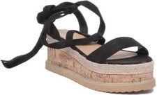 Sandales À Talons Plat Confortables Pour Femmes En Noir Taille UK 3 - 8