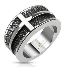 Croix Anneau Bande Acier Inox