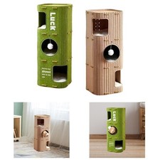 Niche pour chat à 3 étages, tunnel couvert, cabane, nid de couchage, maison