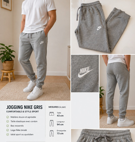 Pantalon jogging nike - jogging, gris