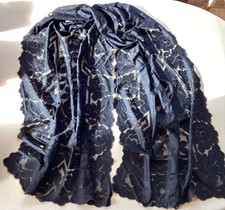 Ancienne Grande Mantille Étole En Dentelle Noire Époque 1900/1930