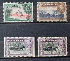 CEYLAN 1937-49 lot 4 timbres