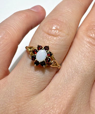 Bague Solitaire Fleur En Opale