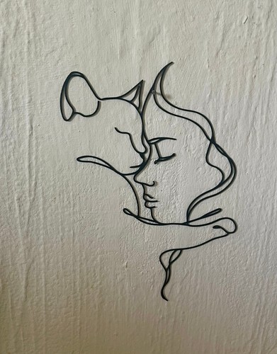 Art mural femme chat - et,