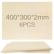 Contreplaqué 6pcs 400 * 300 * 2mm DIY Fait Main Pyrogravure Planche de Bois M...