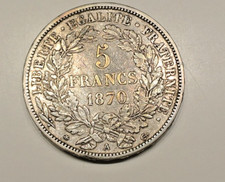 5 FRANCS CERES AVEC LEGENDE 1870 A SUP  état RARE