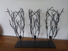 Triple bougeoir métal et perles