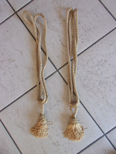 passementerie ancienne vintage cordon à pompon orange embrasse à rideau