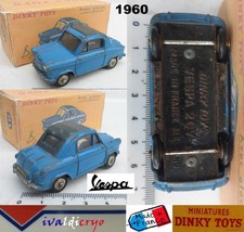 Vespa 400  2 cv bleu clair vrai dinky toys france 24L d'origine boite repro 1/43