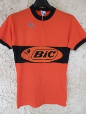 Maillot cycliste BIC vintage KOPA HEURTEFEU shirt ancien jersey orange 3 M
