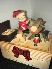Vintage Wooden Santa Cutting