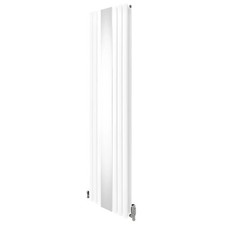 Radiateur Ovale Miroir Intégré & Kit Robinet Thermostatique Blanc 1800 x 500mm