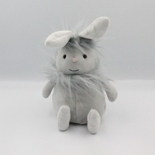 Doudou peluche lapin gris