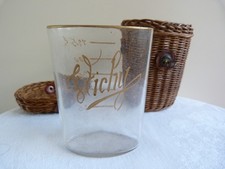 Verre de curiste "Vichy" gradué ovale + panier osier - fin 19ème