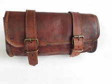 Pochette à outils en cuir marron sacoche de selle de moto sacoche de rangemen...