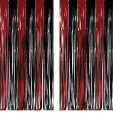 Rideaux Métallique Noir Rouge