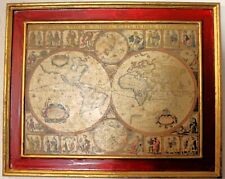 Cadre planisphère vintage