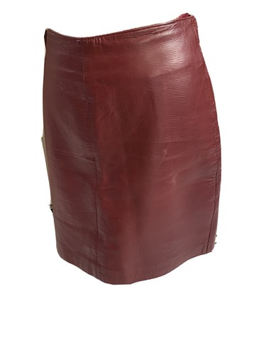 Jupe cuir couleur bordeaux - cuir,