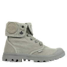 Chaussures Boots Palladium femme Baggy Gris Grise Coton Lacets