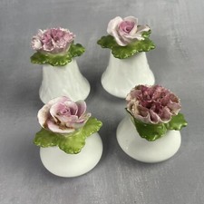 Ensemble de 4 salières et poivrières fleurs AYNSLEY English fine bone china