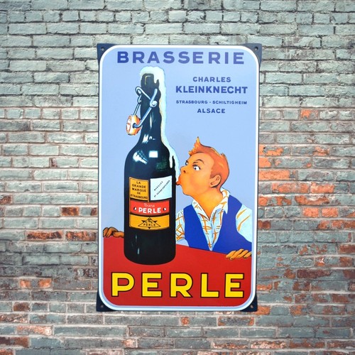 Plaque émaillée biere perle - biere,