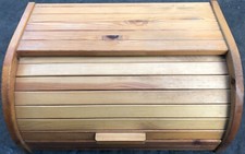 Boîte à pain vintage IKEA en bois à couvercle coulissant fabriquée en Suède