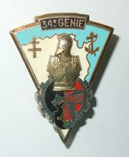 INSIGNE 34° REGIMENT DU GENIE - Delsart