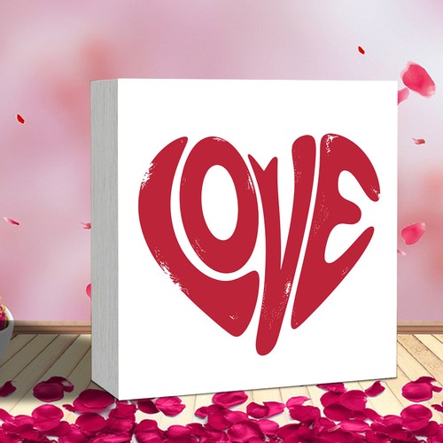 Red love heart shape - 2d,