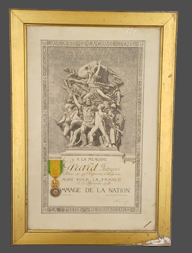 Diplôme mort pour france - la, france"
