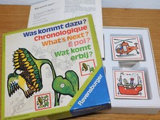 vintage 1975 RAVENSBURGER JEU de CARTES Was Kommt Dazu CHRONOLOGIQUE Memory Game