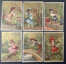 Lot de 5 Chromos Fillettes aux