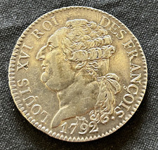 LOUIS XVI Demi écu de 3 Livres 1792 Paris.