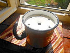 Ancien écrémeuse bouilloir de lait tole émaillée jaune