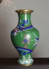 Vase ancien en émail cloisonné Chinois Motif dragons
