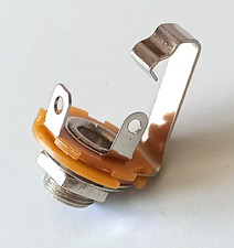 Embase Jack Femelle Chrome mono 6,3mm type phone Jack pour guitare et stomp box