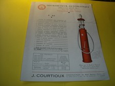 RARE FEUILLET D EPOQUE POMPE ESSENCE COURTIOUX F64 - satam boutillon themis