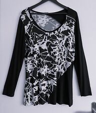 T SHIRT NOIR ET BLANC A MANCHES LONGUES. M&S MODE. TAILLE 40