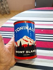 TONIMALT  LAIT MONT BLANC BOITE VIDE LITHOGRAPHIEE COUVERCLE ALU  VINTAGE 1