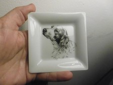 Petit vide poche en Limoges illustré d'un épagneul breton