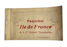 Carnet 12 vues, cartes postales anciennes, paquebot Ile-de-France, CGT, 1927