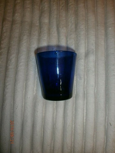 Ancien verre bleu lampe - verre, bleu/lampe