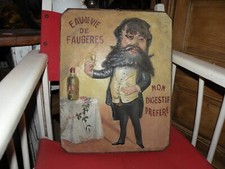 Ancien Plâtre publicitaire XIX eme " Eau de vie de Faugéres "